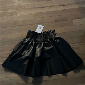 NWT Lola and the Boys Black Vegan High Waist Skirt Size 8